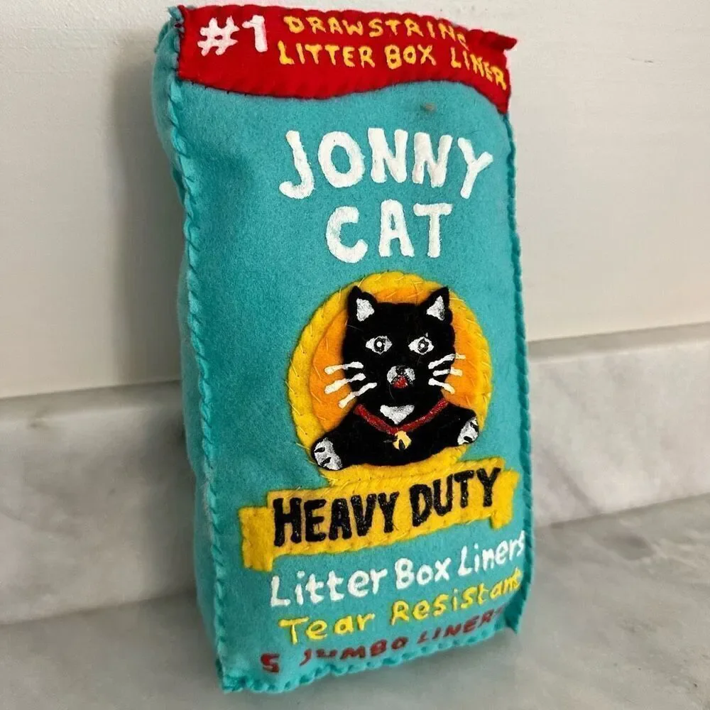 Extremely Rare Lucy Sparrow Felt Art Jonny Cat Litter Box Liner Pillow NWOT